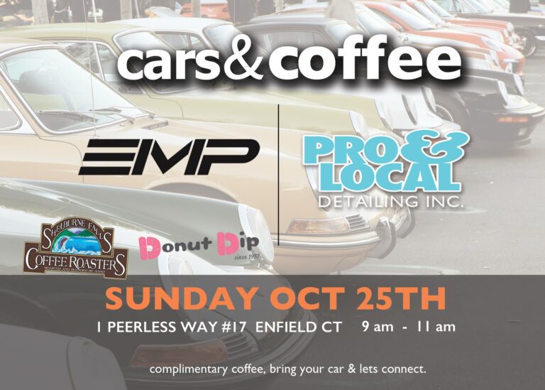 Flyer for Cars & Coffee w/ EMP