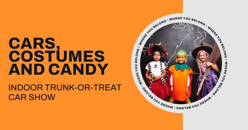 Cars, Costumes And Candy Indoor Trunk-Or-Treat Car Show At Park Place Graphic