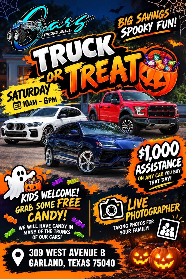 Flyer for Cars For All Truck Or Treat