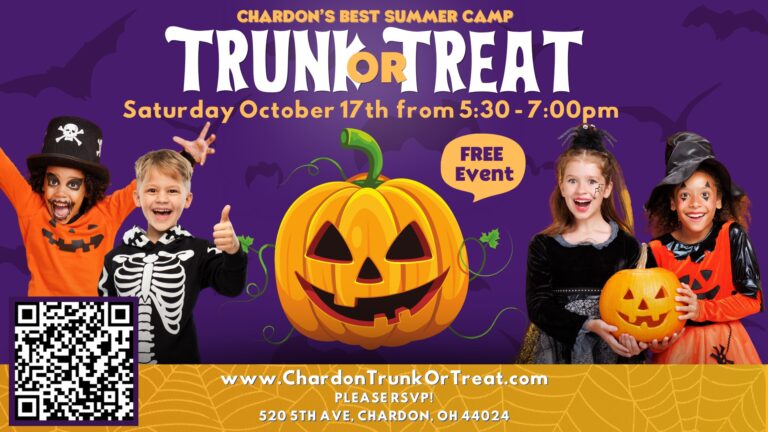Flyer for Chardon’s Best Summer Camp Trunk or Treat