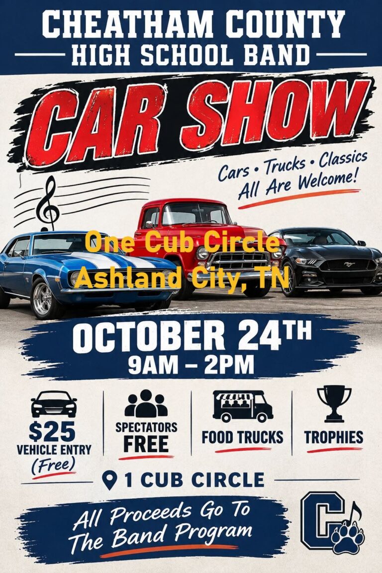 Flyer for Cheatham County High School Band Car Show