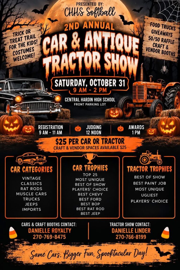 Flyer for CHHS Softball Annual Car & Antique Tractor Show