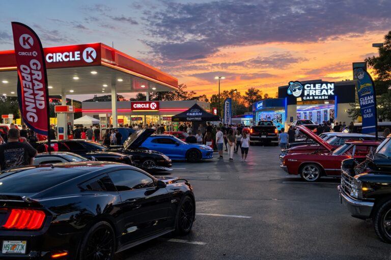 Flyer for Circle K Glen Lakes Grand Opening Car Meet
