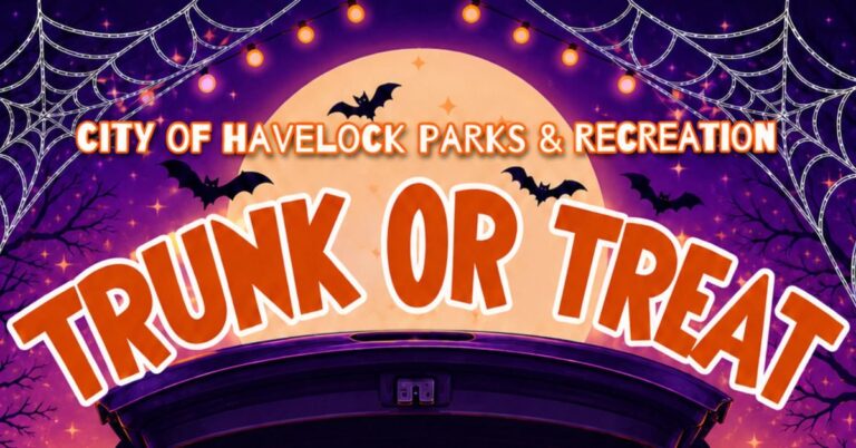 Flyer for City of Havelock Parks & Recreation Trunk or Treat