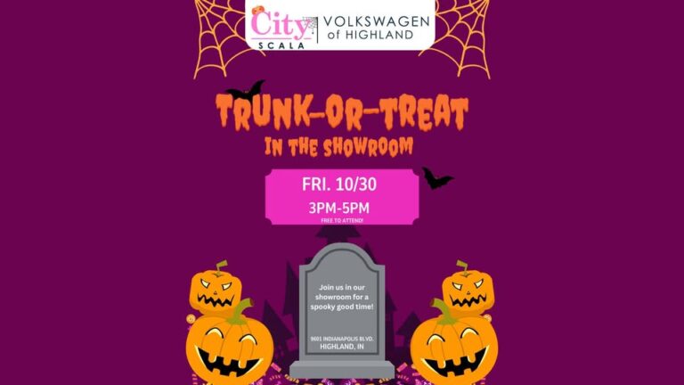 Flyer for City Volkswagen Of Highland Trunk-Or-Treat In The Showroom
