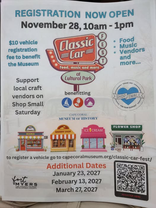 Flyer for Classic Car Fest at Cultural Park