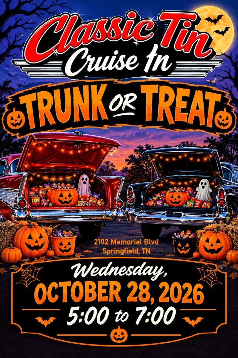 Flyer for Classic Tin Cruise In Trunk or Treat
