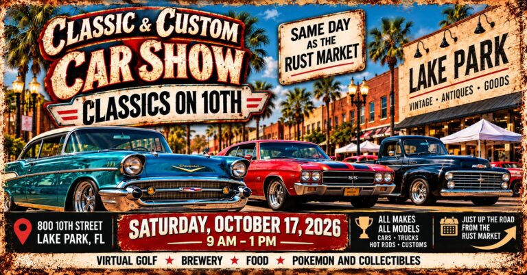 Flyer for Classics on 10th Classic & Custom Car Show