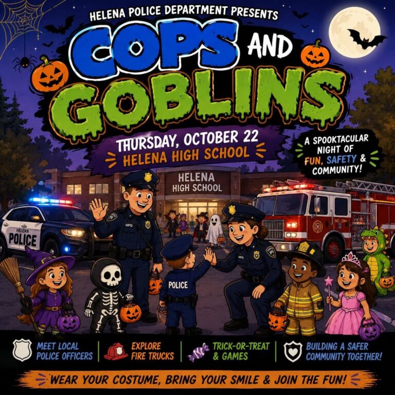 Flyer for Cops and Goblins Trunk or Treat