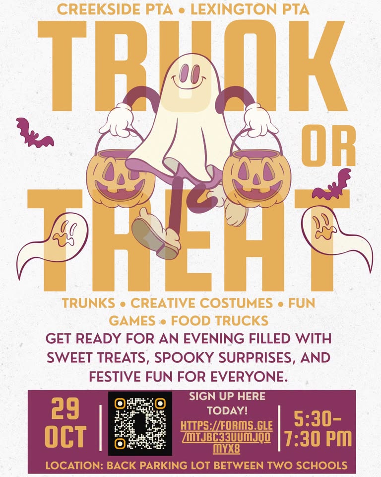 Creekside PTA Lexington PTA Trunk or Treat Graphic