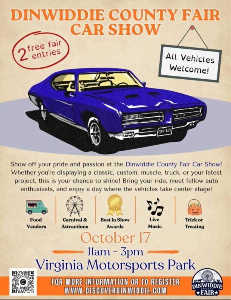 Flyer for Dinwiddie County Fair Car Show