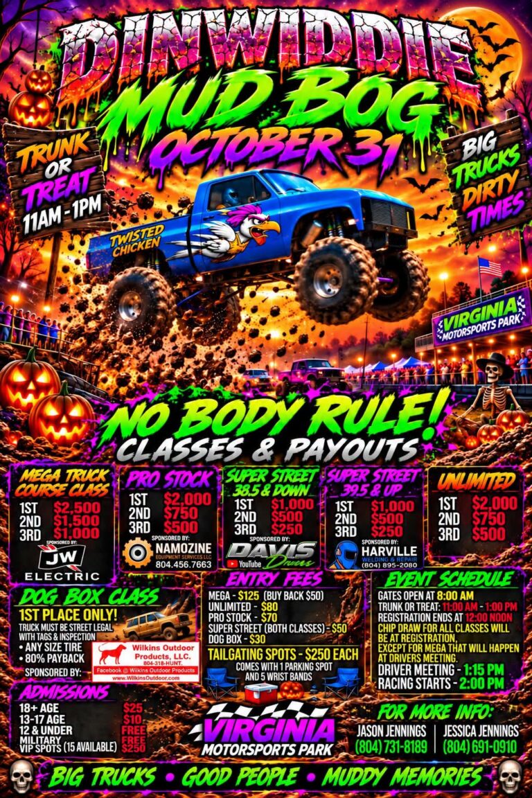 Flyer for Dinwiddie Mud Bog