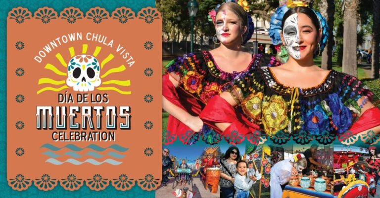 Flyer for Downtown Chula Vista Association Día De Los Muertos Celebration