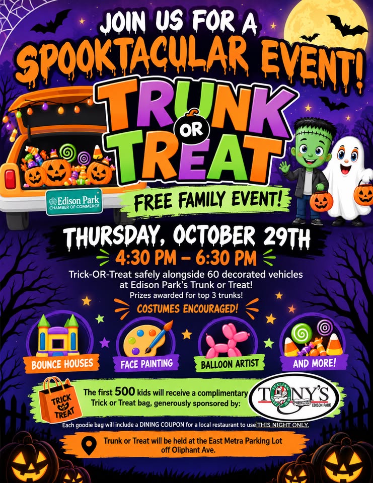 Flyer for Edison Park Trunk or Treat