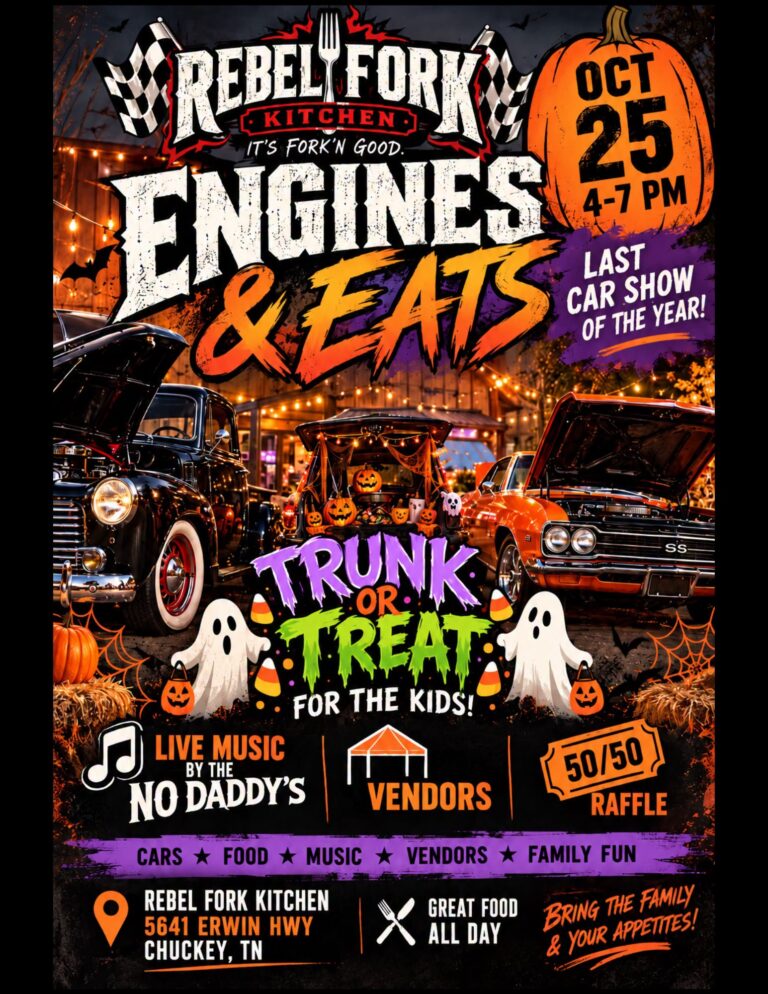 Flyer for Engines & Eats Trunk or Treat