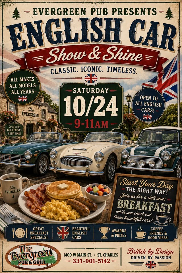 Flyer for English Car Show & Shine
