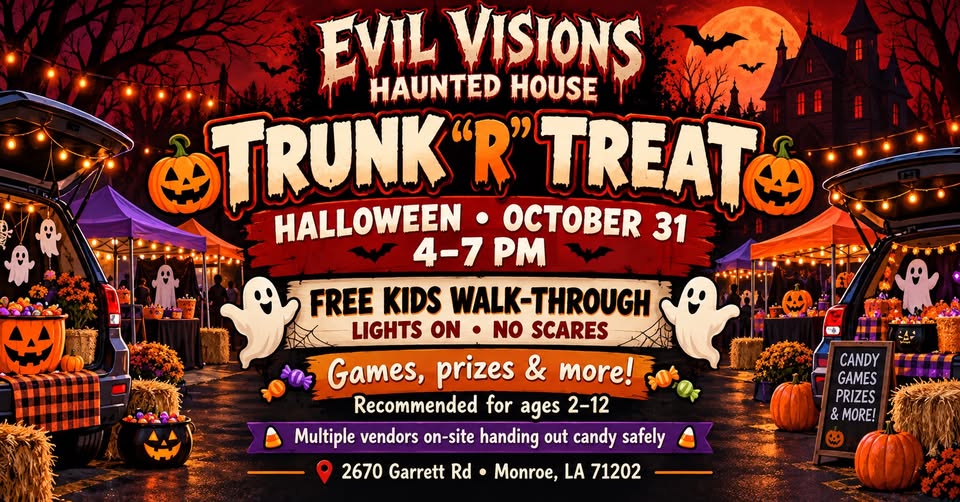 Evil Visions Haunted House Trunk “R” Treat Graphic