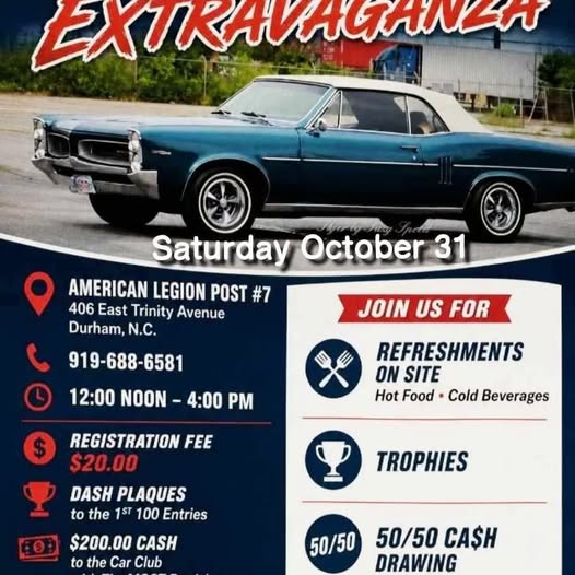 Flyer for Extravaganza At American Legion Post #7