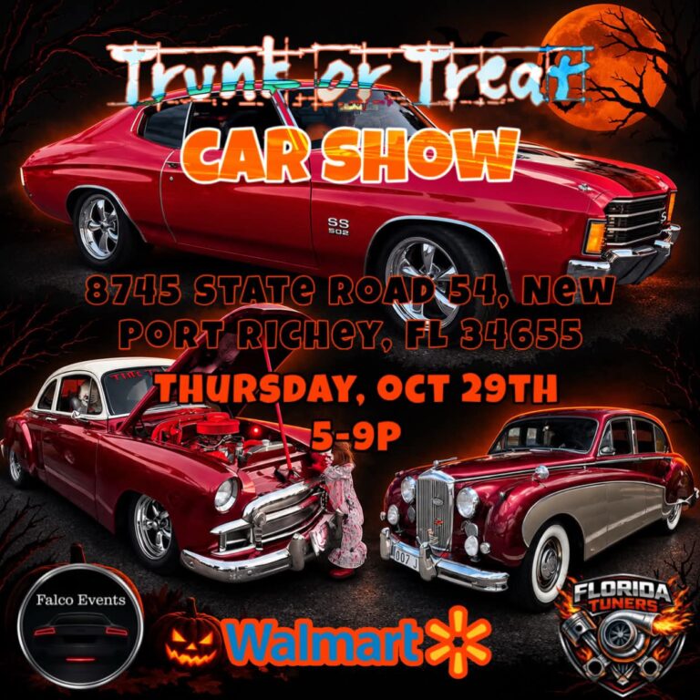 Flyer for Falco Events Trunk or Treat Car Show