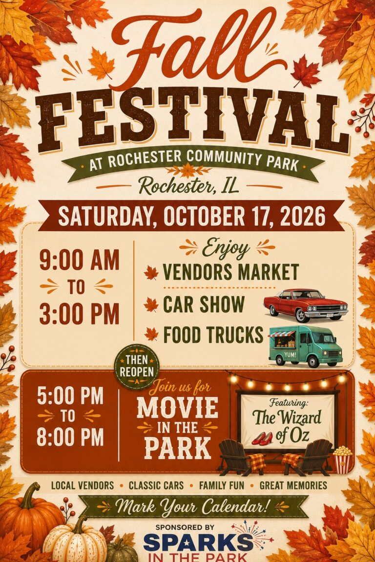 Flyer for Fall Festival at Rochester Community Park