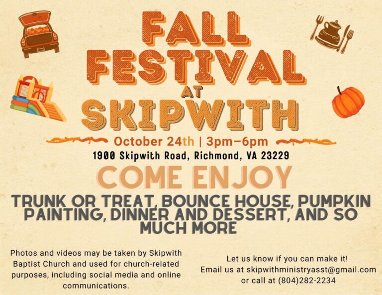 Flyer for Fall Festival at Skipwith