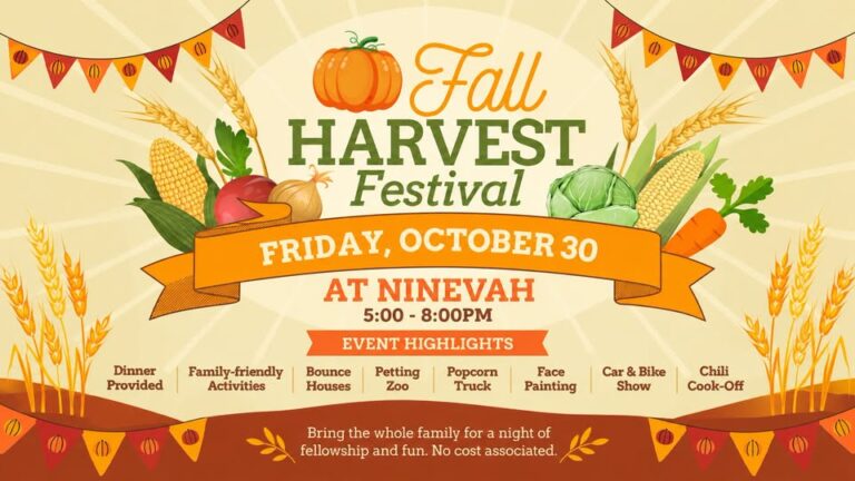 Flyer for Fall Harvest Festival At Ninevah Christian Church
