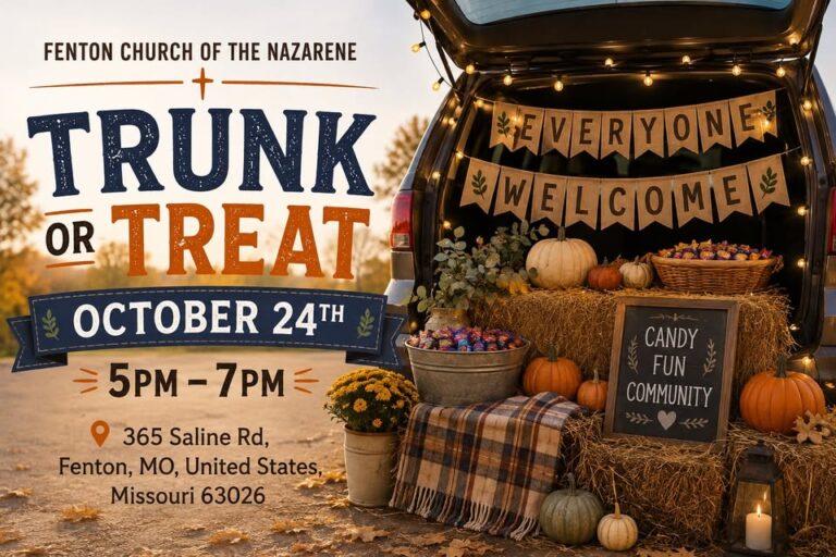 Flyer for Fenton Church of the Nazarene Trunk or Treat