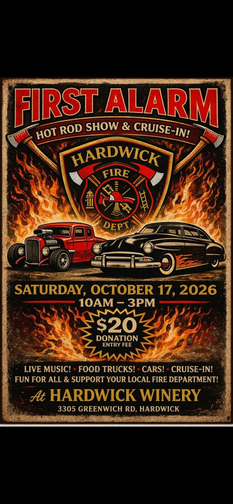 Flyer for First Alarm Hot Rod Show & Cruise-In