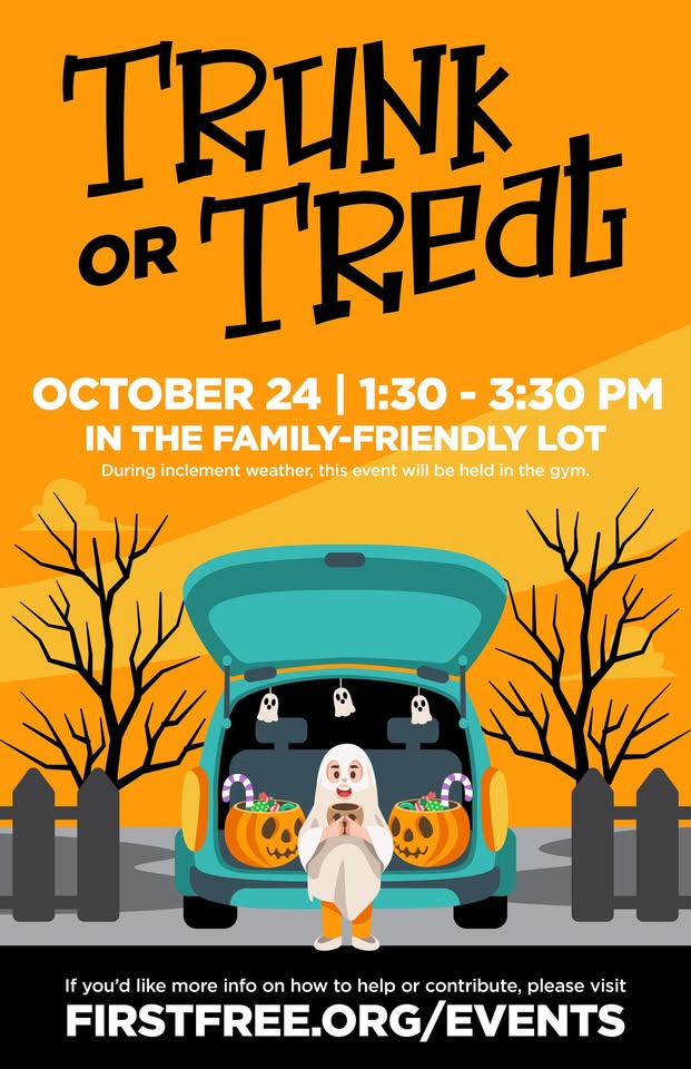 Flyer for First Free Kids Trunk-or-Treat