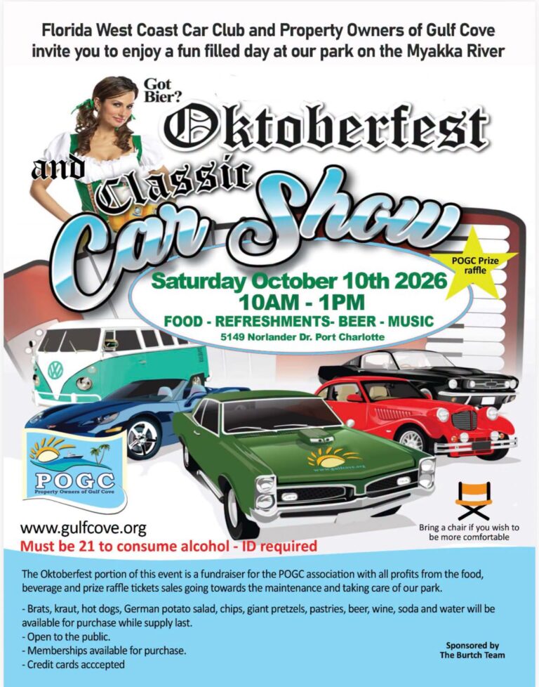 Flyer for Florida West Coast Car Club Oktoberfest and Classic Car Show