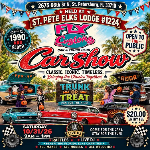 Flyer for FLX Customs Car Show & Trunk or Treat