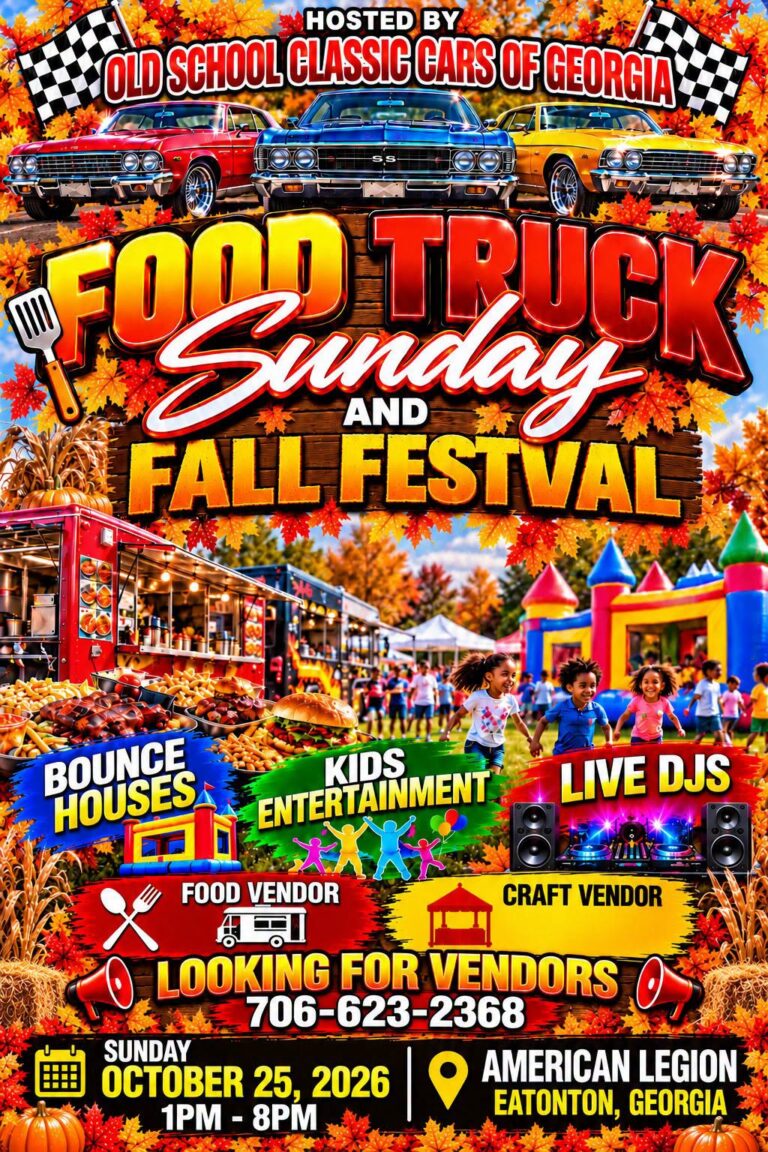Flyer for Food Truck Sunday And Fall Festival