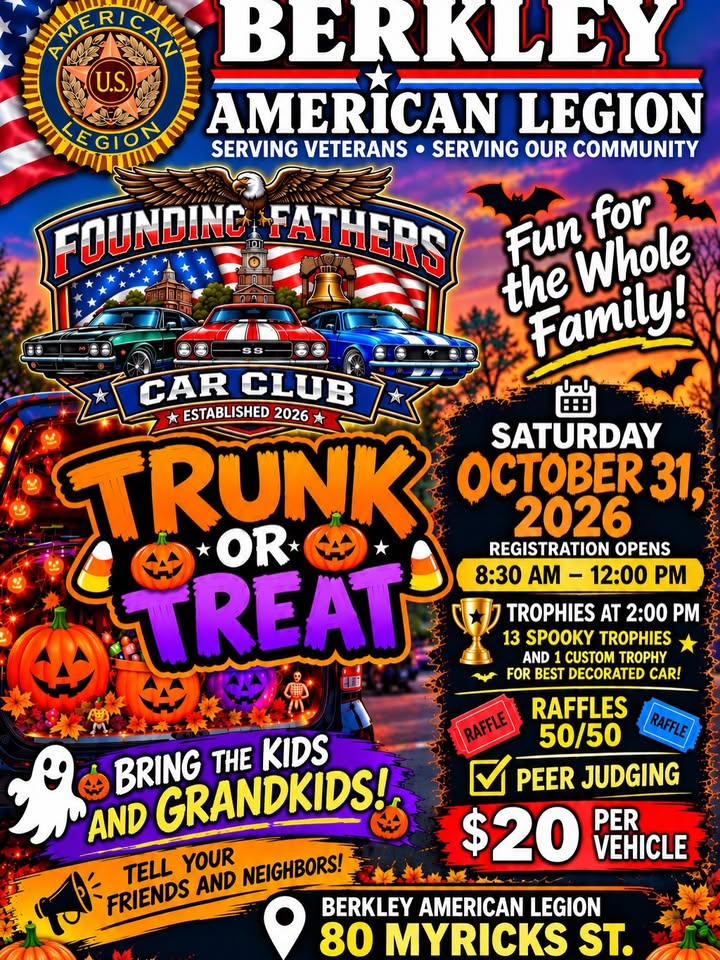 Flyer for Founding Fathers Car Club Halloween Car Show & Trunk Or Treat