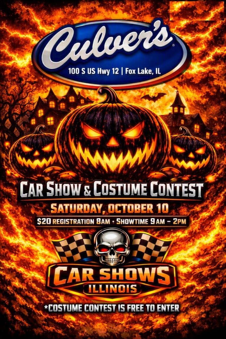 Flyer for Fox Lake Culver’s Annual Halloween Car Show