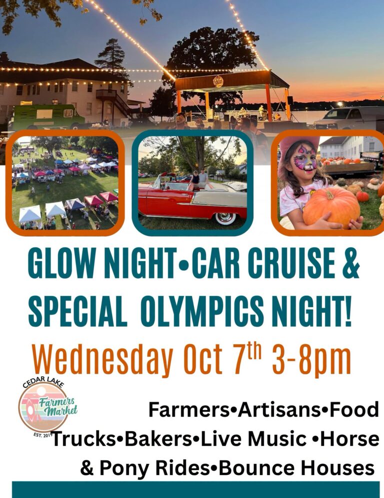Flyer for Glow Night Car Cruise & Special Olympics Night