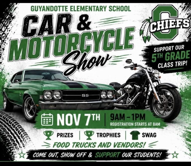 Flyer for Guyandotte Elementary School Car & Motorcycle Show