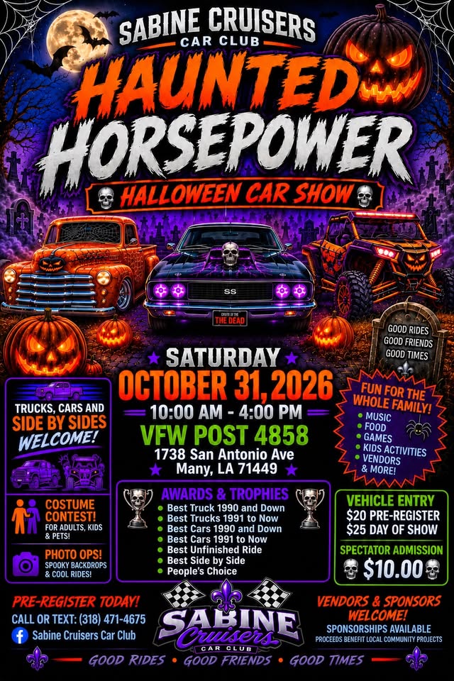 Haunted Horsepower Halloween Car Show Graphic