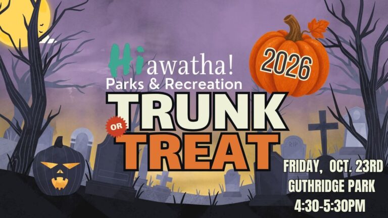 Flyer for Hiawatha Parks & Recreation Trunk or Treat