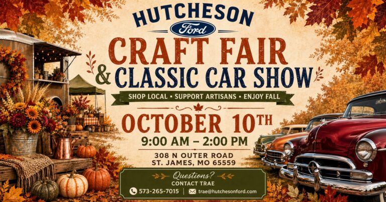 Flyer for Hutcheson Ford Craft Fair and Classic Car Show