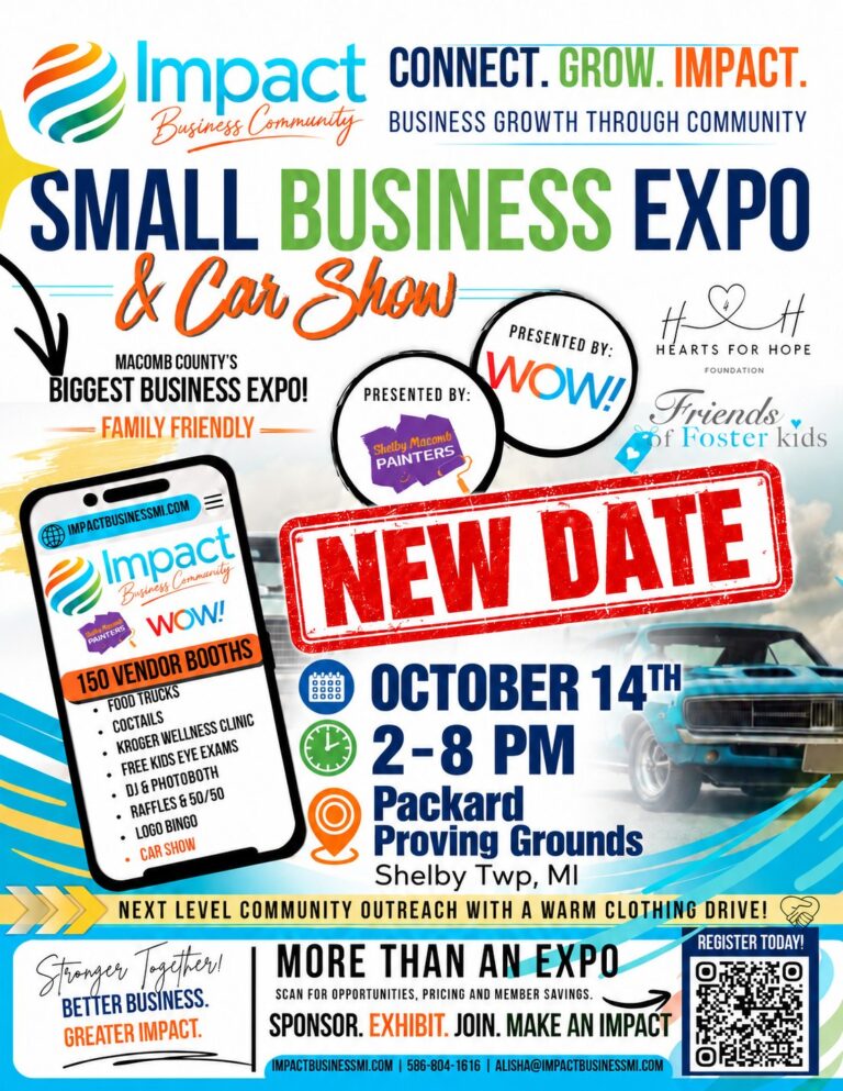 Flyer for Impact Business Community Small Business Expo & Car Show