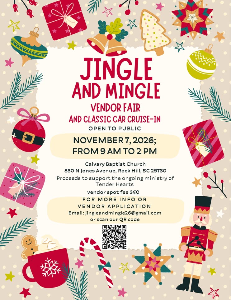 Flyer for Jingle and Mingle Vendor Fair and Classic Car Cruise-In