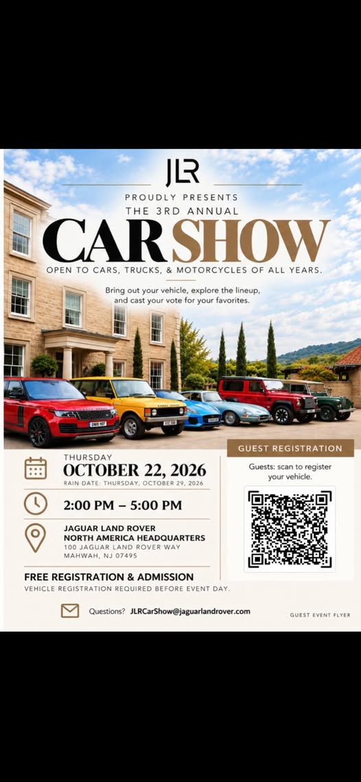 Flyer for JLR 3rd Annual Car Show