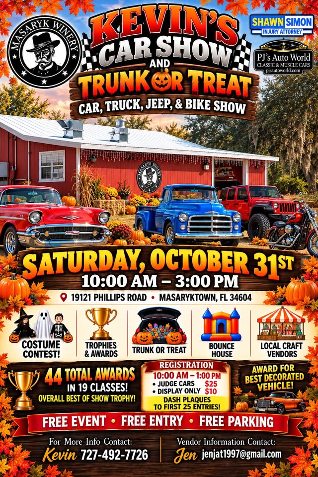 Kevin’s Car Show And Trunk Or Treat Graphic