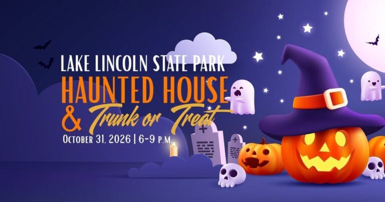Flyer for Lake Lincoln State Park Haunted House & Trunk or Treat