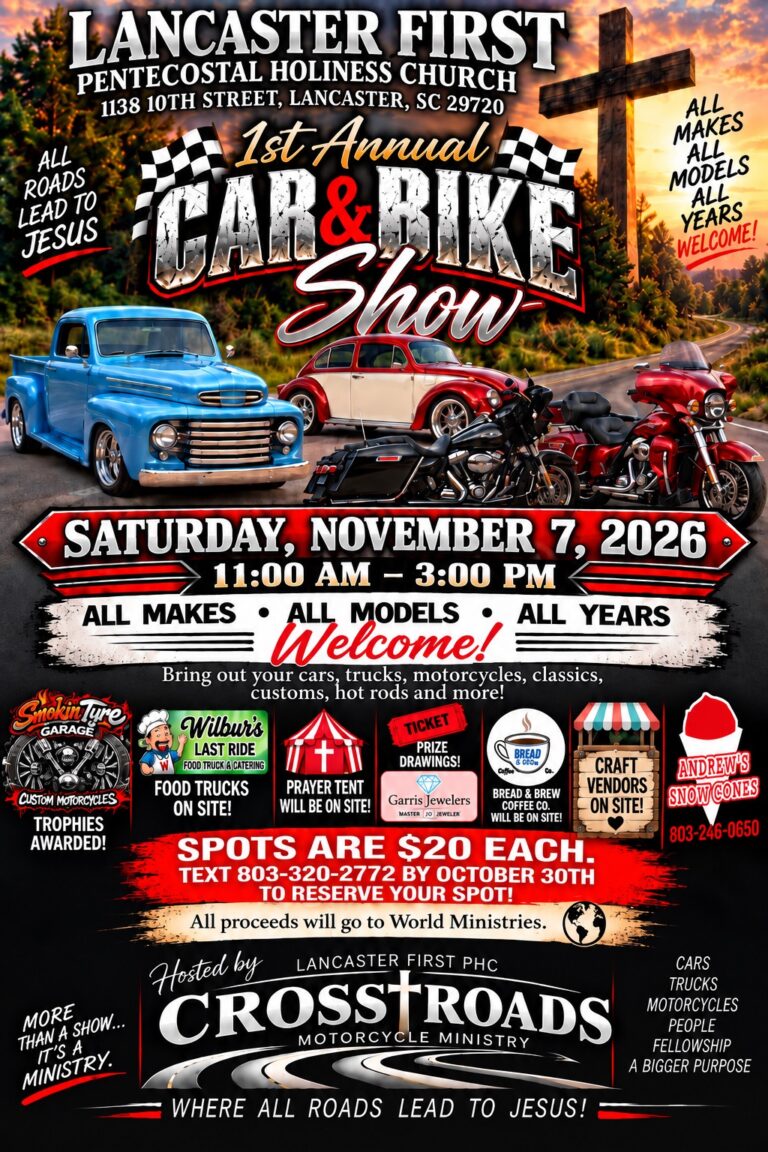 Flyer for Lancaster First PHC 1st Annual Car & Bike Show