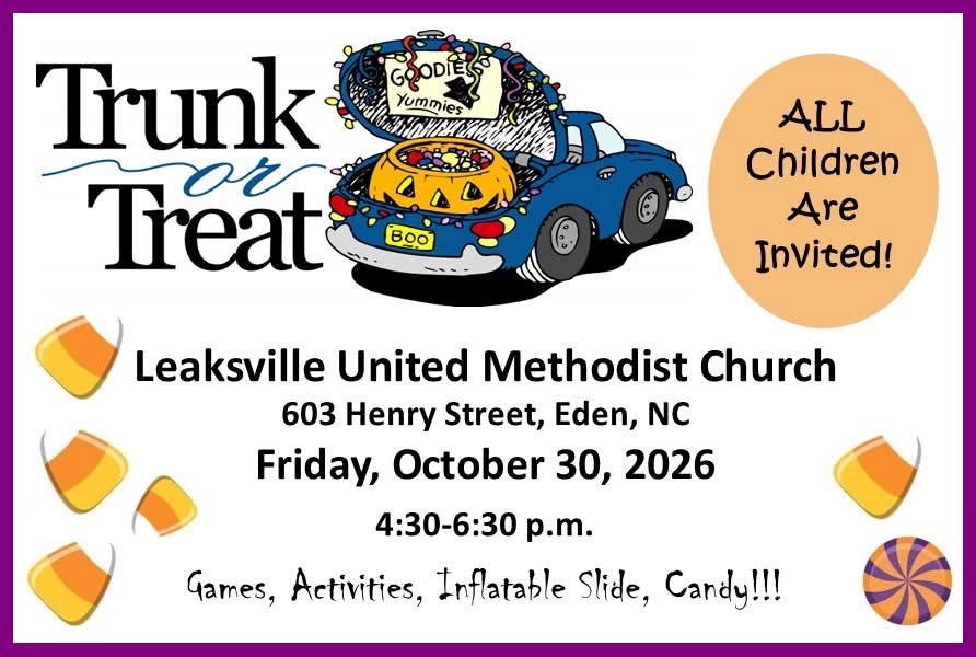 Leaksville United Methodist Church Trunk or Treat Graphic