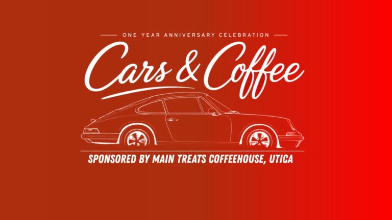 Flyer for LegaSea Cars & Coffee Celebration! One Year Anniversary Event