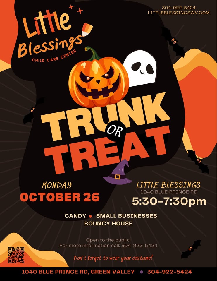 Flyer for Little Blessings Green Valley Trunk or Treat