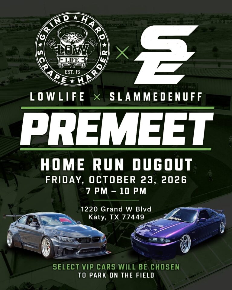 Flyer for Lowlife X Slammedenuff Premeet
