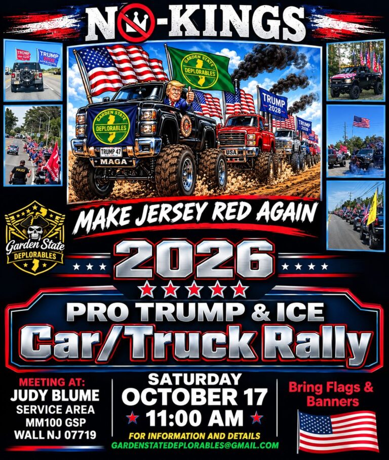 Flyer for Make Jersey Red Again! Pro Trump & ICE Car/Truck Rally